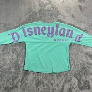 Disney Disneyland Spirit Jersey Youth XL 14 Mint Green Glitter Puff Print Logo